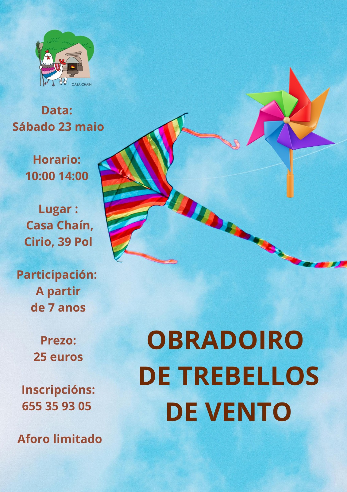 Obradoiro de trebellos de vento en Casa Chaín, Pol
