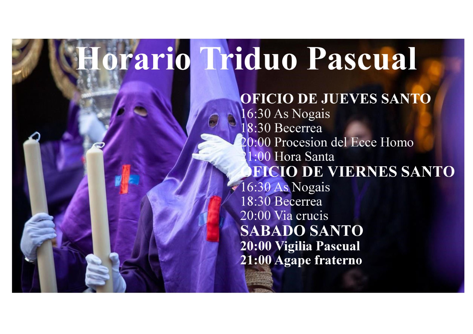 horario triduo pascual