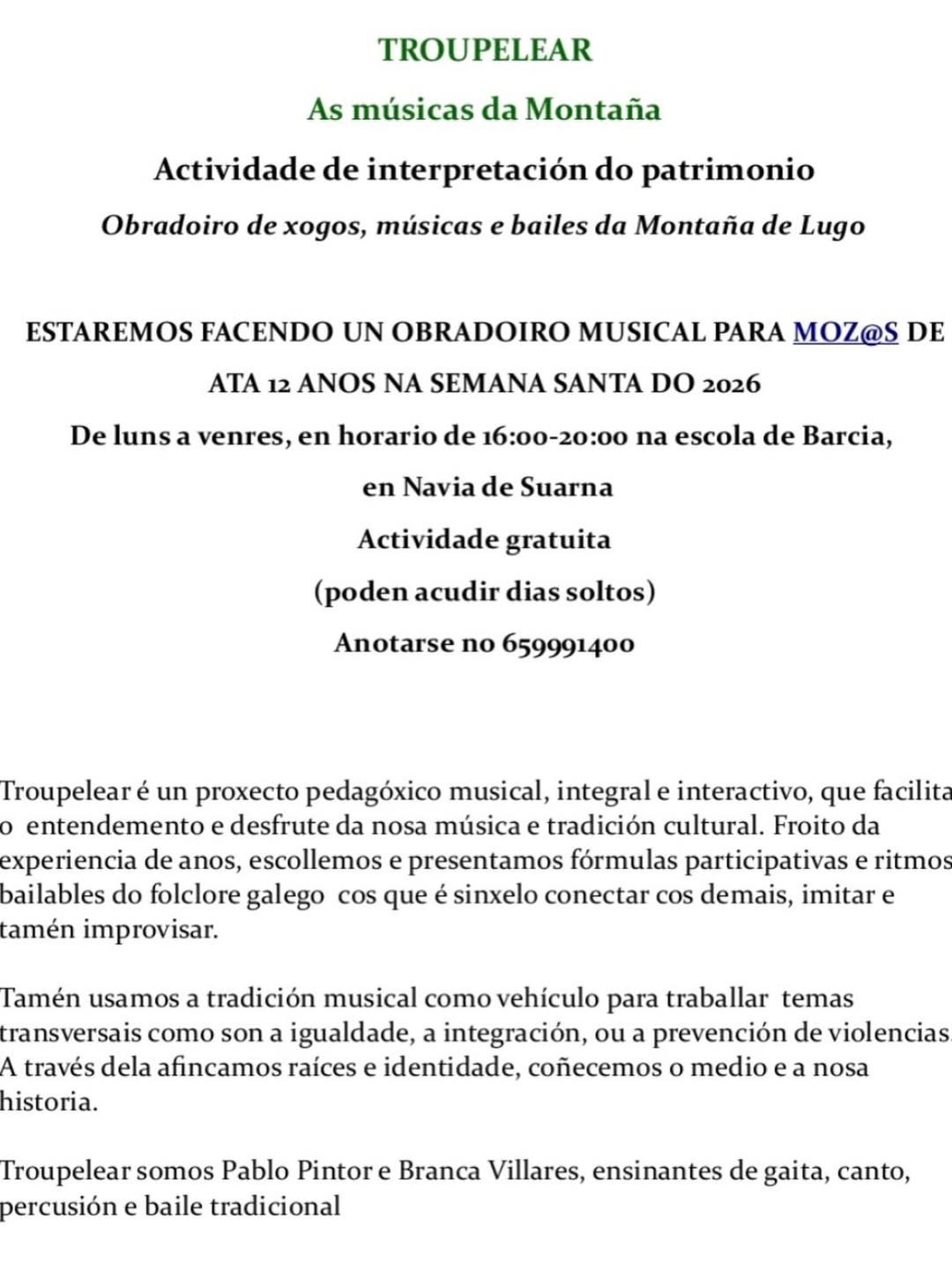 Obradoiro Musical Troupelear