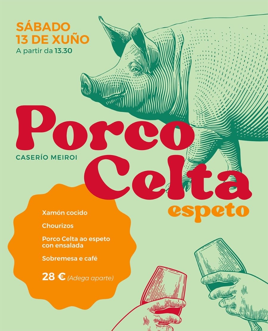 Degustación de porco celta en Caserío Meiroi