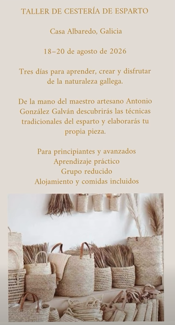 Taller de cestería de tres días en Casa Albaredo